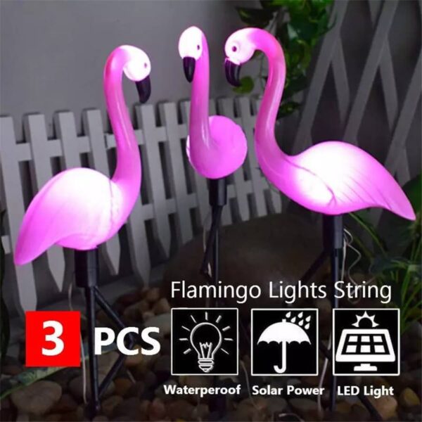 Vrtna solarna lampa Flamingo - 3 komada